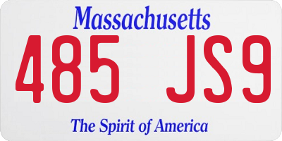 MA license plate 485JS9