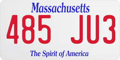 MA license plate 485JU3