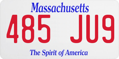 MA license plate 485JU9