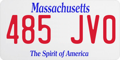 MA license plate 485JV0