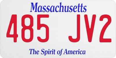 MA license plate 485JV2