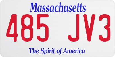 MA license plate 485JV3