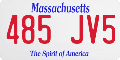 MA license plate 485JV5