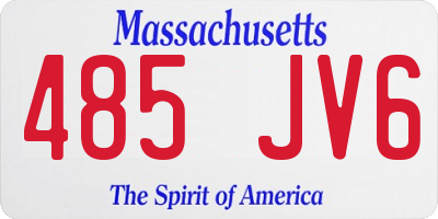 MA license plate 485JV6