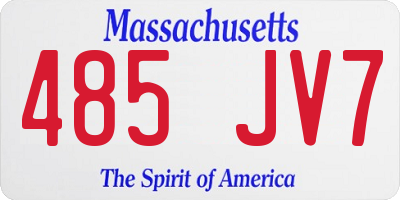 MA license plate 485JV7