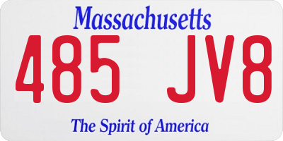 MA license plate 485JV8