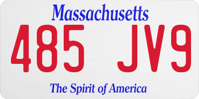 MA license plate 485JV9