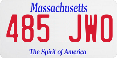 MA license plate 485JW0