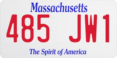 MA license plate 485JW1
