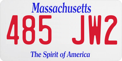 MA license plate 485JW2