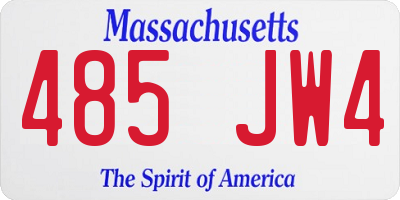 MA license plate 485JW4