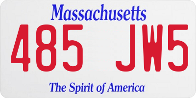 MA license plate 485JW5
