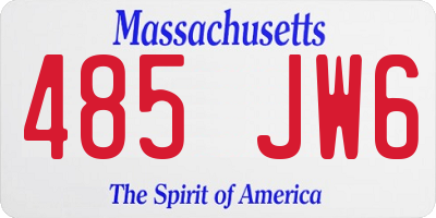 MA license plate 485JW6
