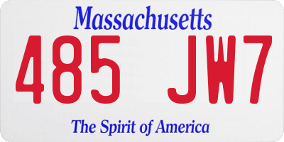 MA license plate 485JW7