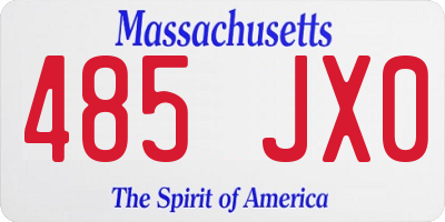 MA license plate 485JX0
