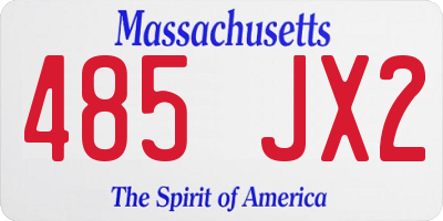 MA license plate 485JX2