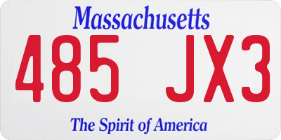 MA license plate 485JX3