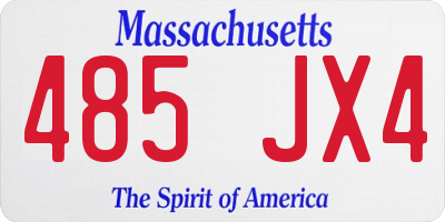 MA license plate 485JX4