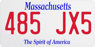 MA license plate 485JX5