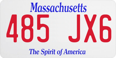 MA license plate 485JX6