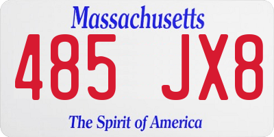 MA license plate 485JX8
