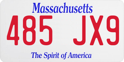MA license plate 485JX9