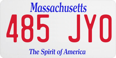 MA license plate 485JY0