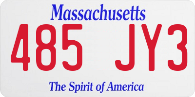 MA license plate 485JY3