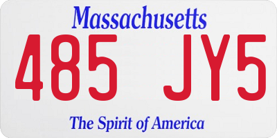 MA license plate 485JY5
