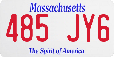 MA license plate 485JY6