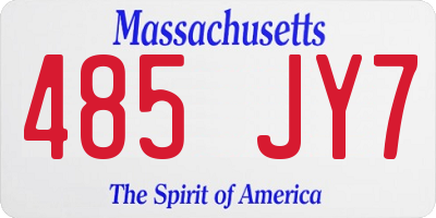 MA license plate 485JY7