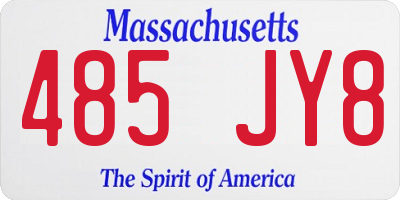 MA license plate 485JY8