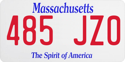 MA license plate 485JZ0