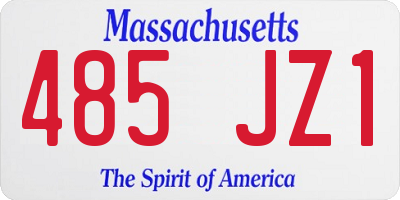 MA license plate 485JZ1