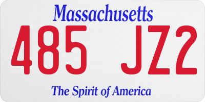 MA license plate 485JZ2