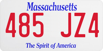 MA license plate 485JZ4