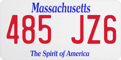 MA license plate 485JZ6