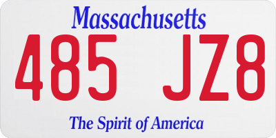 MA license plate 485JZ8