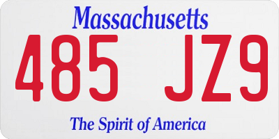 MA license plate 485JZ9
