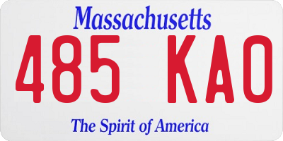 MA license plate 485KA0