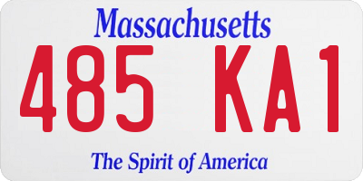 MA license plate 485KA1