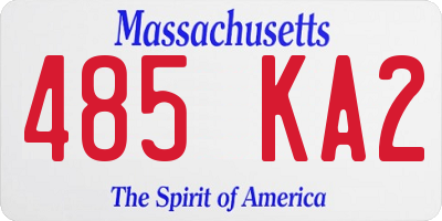 MA license plate 485KA2