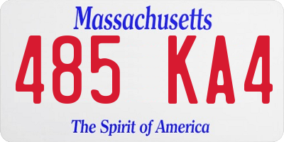 MA license plate 485KA4