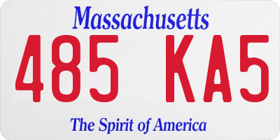 MA license plate 485KA5