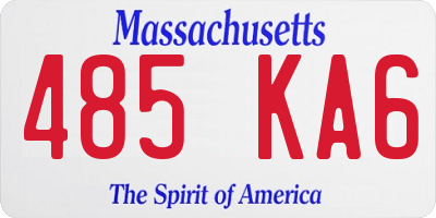 MA license plate 485KA6