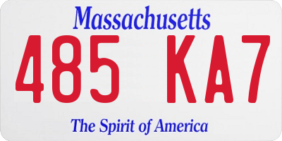 MA license plate 485KA7