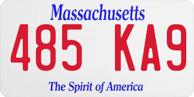 MA license plate 485KA9