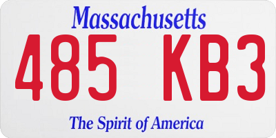 MA license plate 485KB3