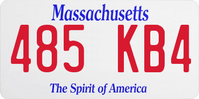MA license plate 485KB4