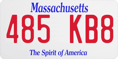 MA license plate 485KB8